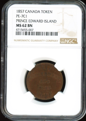 ★78.com★② 1857 Prince Edward Island token PE-7C1 NGC MS62BN | eBay