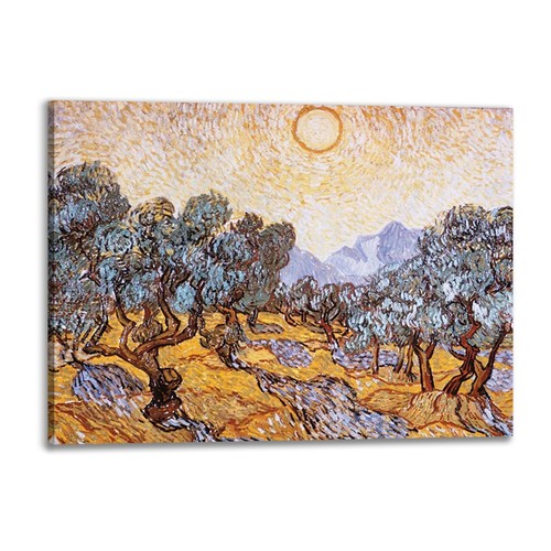Stampa su Carta su tela o Quadro su tela o con Cornice Van Gogh The Olive Trees - Picture 5 of 9
