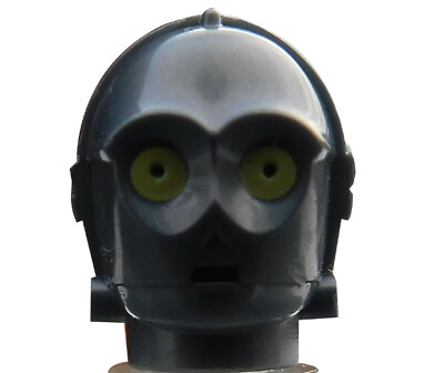 Lego C-3PO / K-3PO Protocol Droid Kopf in silver (flat silver) Neu x134pb01