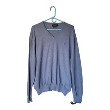 Polo Ralph Lauren Men's Size XL Light Blue 100 Pima Cotton V-neck Sweater Top
