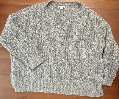 American Eagle Slouchy Chenille Chunky Knit Oversized Sweater Grey Sz  Small