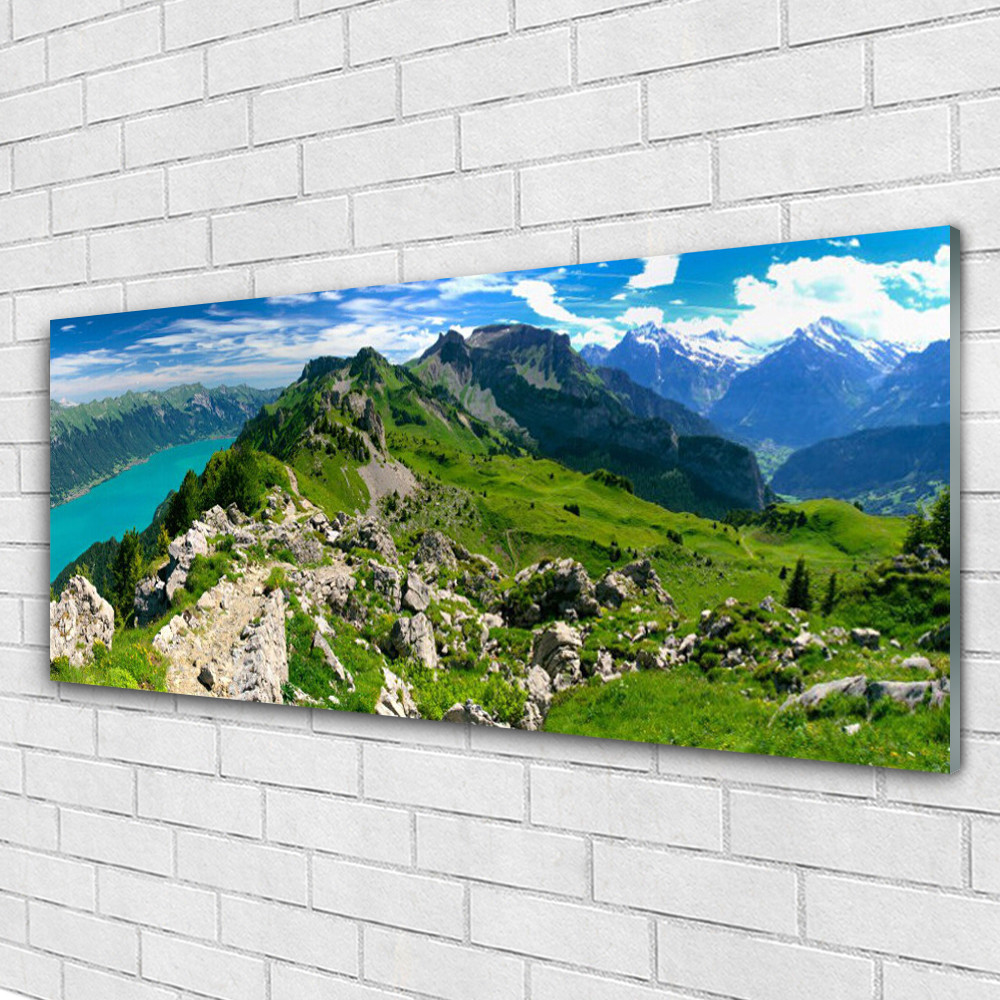 Image sur verre nature et montagnes 125x50 cm pour créer un salon zen et lumineux
