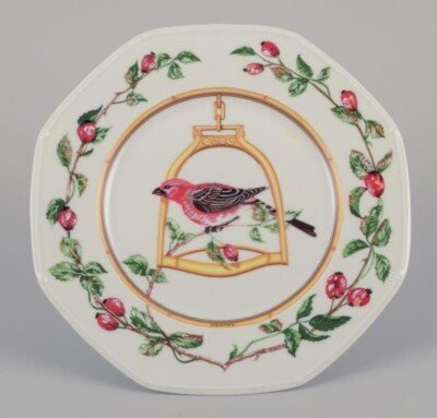 Hermès France. 'L'Étrier Perchoir' series. Two porcelain plates