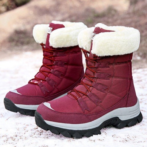 Ankle Boots for Women Winter Shoes Keep Warm Waterproof Snow Boots Lace-up - Picture 9 of 30