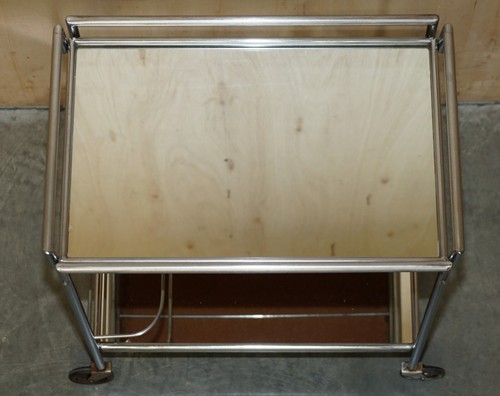 ANTIQUE ART DECO CIRCA 1920'S FRENCH MIRRORED GLASS CHROME TEA CAKE TROLLY - Picture 8 of 13
