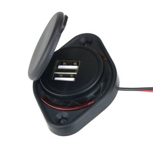 12V /24V - 3.1A Waterproof Car Dual Black ABS USB Port Charger Socket Outlet LED - Picture 8 of 16