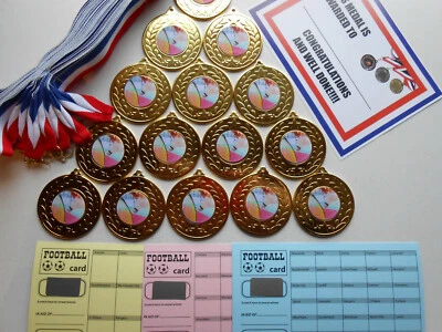 DWL BADMINTON - 50 MM METALL MEDAILLEN MIT BAND X 15 - ZERTIFIKATE UND RUBBELKARTEN