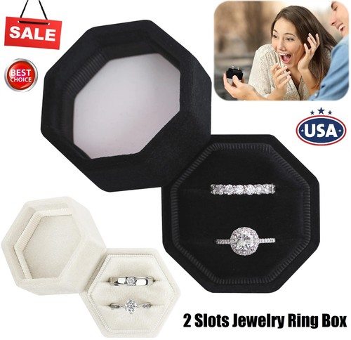 Gray Velvet Ring Box For Proposal Engagement Wedding Ring