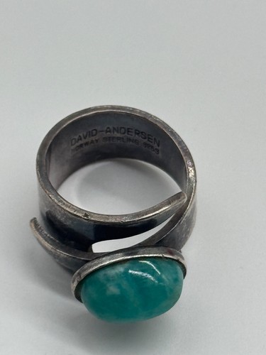 Vintage David Andersen Modernist Amazonit Sterlingsilber Ring Norwegen Größe 5 - Bild 9 von 20