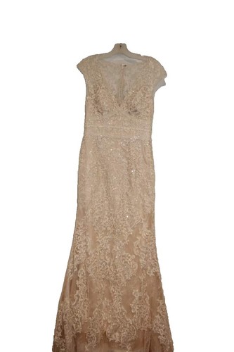 Davids Bridal DB Studios Spaghetti Strap Sequin Lace Jersey Sheath Dress  Size 10 | eBay