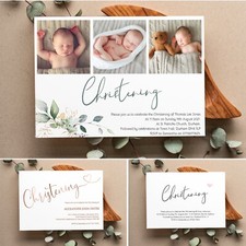 Personalised Photo Christening Invitation - Baptism / Naming day invitation (R1)
