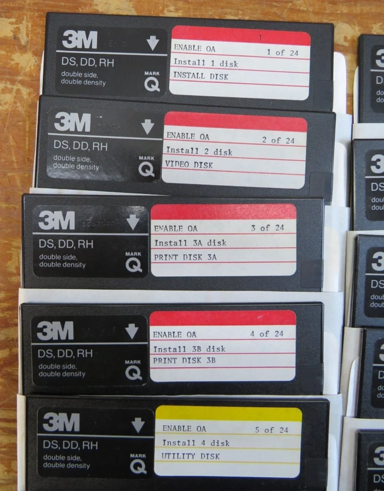 Disquetes antigos 3M habilitar OA automação de escritório 5,25 computador PC - Imagem 3 de 4