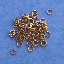 100 antique gold 5mm jump rings, findings for jewellery making crafts