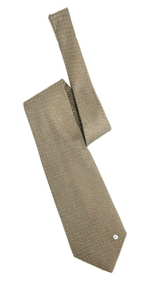 Gianni Versace Classic V2 Silk Handmade Neck Tie Brown Yellow Dots ITALY #6240