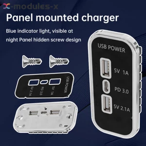 3-port 35.5W PD Chargeur de voiture USB+Type-C 12/24V Chaussette d'adaptateur d'alimentation
