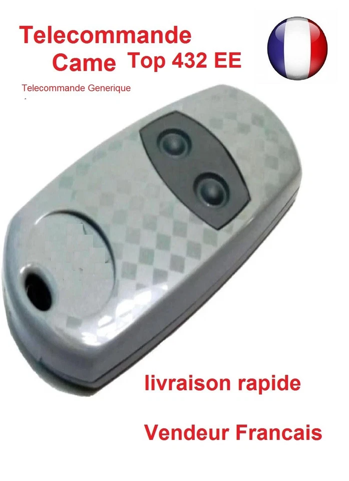 Télécommande Générique Gris pour CAME Top 432 EE porte garage portail