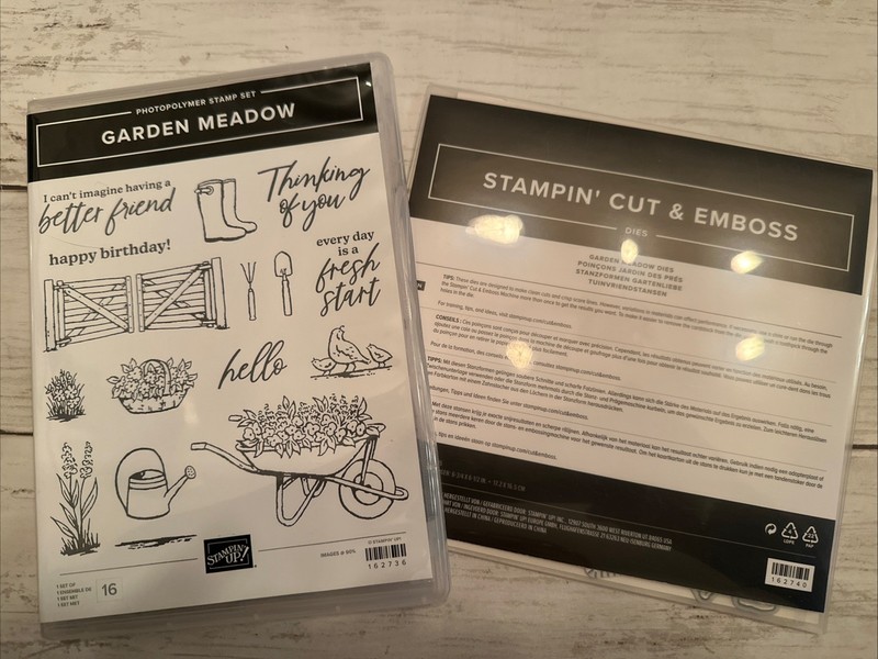 Stampin' Up! GARDEN MEADOW Stamp Set and Dies Bundle Retired Arches