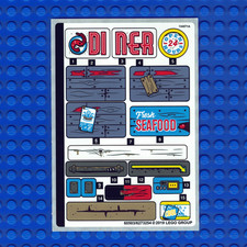New LEGO Hidden Side Shrimp Shack Attack 70422 Sticker Sheet Qty 1