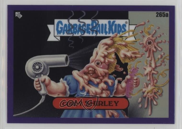 2024 Topps Garbage Pail Kids Chrome Purple Refractor #265a Curly Shirley front