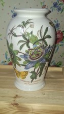 Portmeirion Botanic Garden Canton Vase 8" Blue Passion Flower Excellent Cond