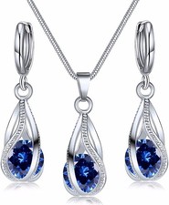 IFKM Silver Jewelry Sets for Women Rhinestone Crystal CZ Bridal Bridesmaid Acces