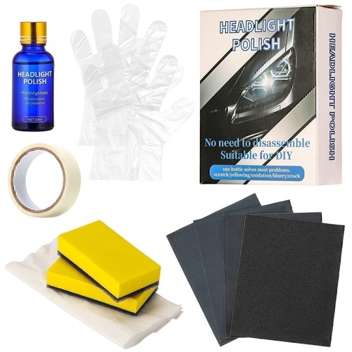 9H Car Headlight Lens Restoration Fluid Repair Set Plastic Light Polish Cleaner- - Picture 8 of 8