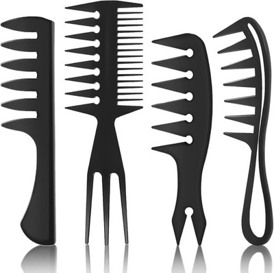 4 Pcs Styling b for Men Pompadour Hairstyling Wide Tooth b for Curly