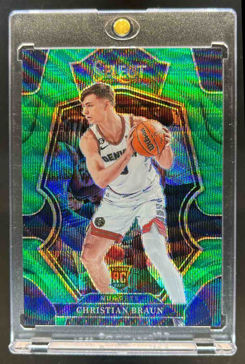 2022-23 Select Christian Braun Green Wave Prizms RC Premier #/50 Nuggets