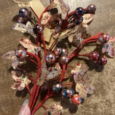 Vintage Millinery Flower Pink Blue Confetti Glass NF5