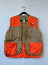 Cabelas Hunting Vest Mens XL Tan Orange Upland Bird Game Budweiser Canvas