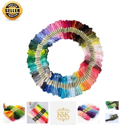 50 Skeins of Colorful Cotton Floss - Perfect for Kids' Crafts & Friendship Gifts