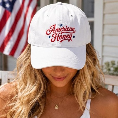 American Honey Embroidered Baseball Cap Vintage Style Adjustable Dad Hat Patriot