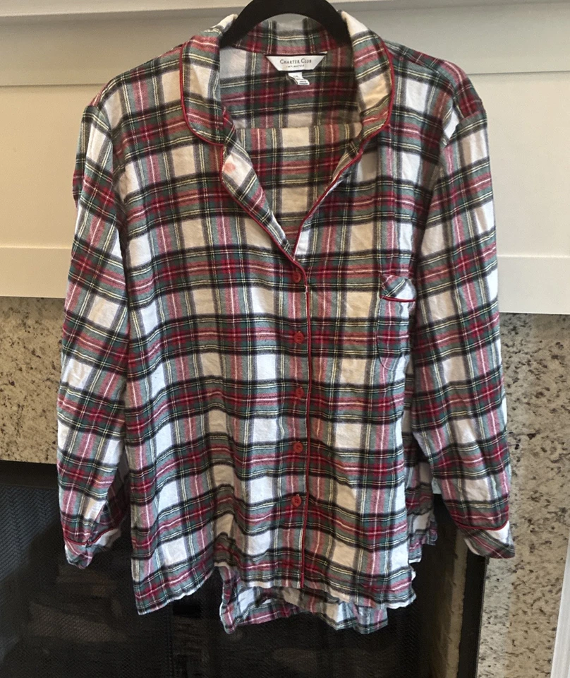Juego de franela a cuadros CHARTER CLUB talla XXL mujer LEER Foto 3 de 4