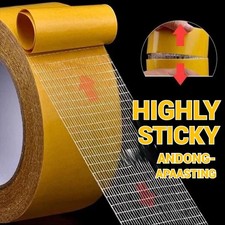 Super Strong Adhesive Double-sided Gauze Fiber Mesh Tape Waterproof Removable