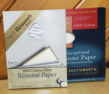 Southworth IVORY RESUME PAPER - Cotton Fiber - 24lb 8.5x11 Watermark 101 SHEETS