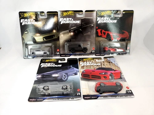 Hot Wheels Premium Fast & Furious Set 5 Cars 1:64 Diecast Real Riders New - Picture 1 of 24