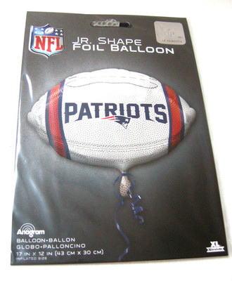 New England Patriots Balloon, Silver Football Shaped, By Anagram, 17''x 12'', New