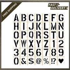 Reusable Plastic Letter Number Symbol Stencils 42 Pcs 2 Inch Multi-Surface