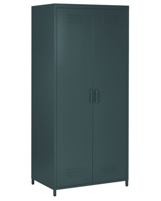 Hoher Spindschrank grau mit 2 Türen 3 Fächern und Kleiderstange Industrie Varna