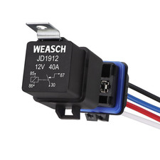 Waterproof Relay Kit, 12V 40A, 4 Pin SPST, Heavy Duty 14 AWG Tinned Copper Wi...