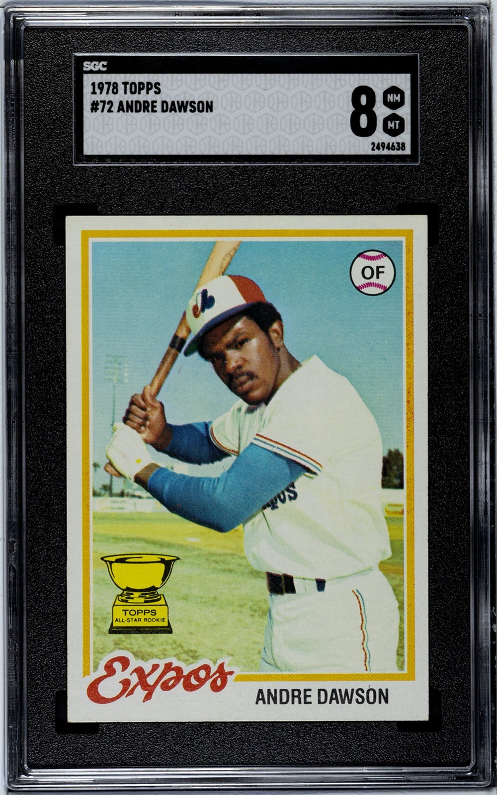1978 Topps #72 Andre Dawson All-Star Rookie SGC 8 NM-MT OF Montreal Expos HOF