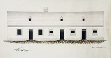 Architektur Zeichnung Haus architectural drawing Federzeichnung Urbanek 1840