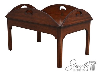 L70543: WRIGHT TABLE CO Chippendale Walnut Butler Coffee Table