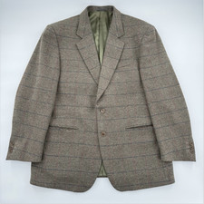 Example by Missoni Blazer Uomo 44 Marrone Lana Spina di Pesce Plaid Giacca Cappotto Sportivo