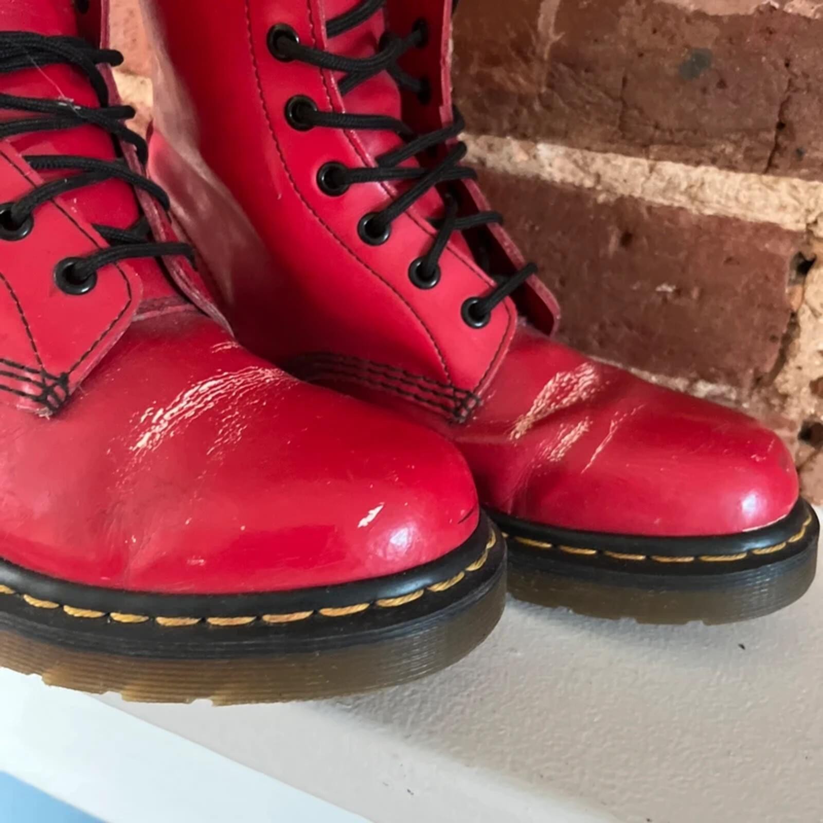 Vintage Dr Marten Women’s Red Leather Boots | UK Size 7 image 6