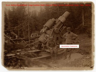 K.u.k Foto 30 5cm Skoda Mörser Raibl Tarvis Italien kuk photo howitzer italy ww1