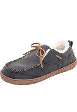 Flojos Moccasin Slip-On Women's Slippers Black Brown Faux Fur Lined Bow