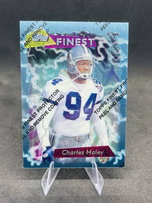1995 Topps Finest W-Coating Football Card #145 Charles Haley Dallas Cowboys