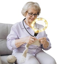 Hands Free Magnifying Glass with Light, Neck Magnifier for Seniors Reading