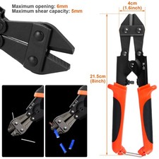 Heavy Duty Bolt Cutters 8 Inch Mini Bolt Croppers with Anti-Slip Handles wevXt